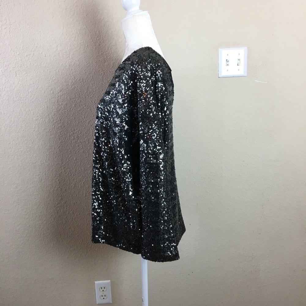 ❤️SOLD❤️Zara Basic Black Sequin Top. NWT! - Picture 4 of 8